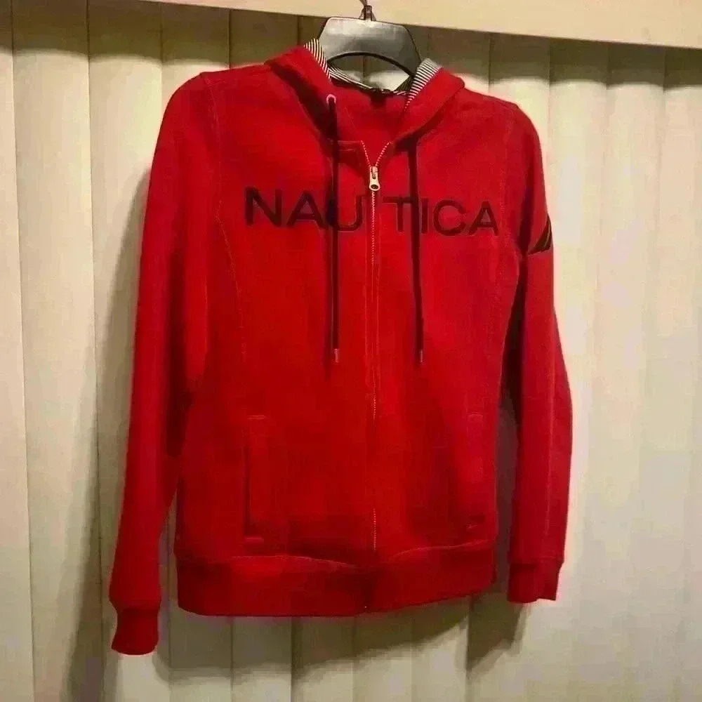 Nautica Women's Full Zip Hoodie - Red, size S. In great condition
